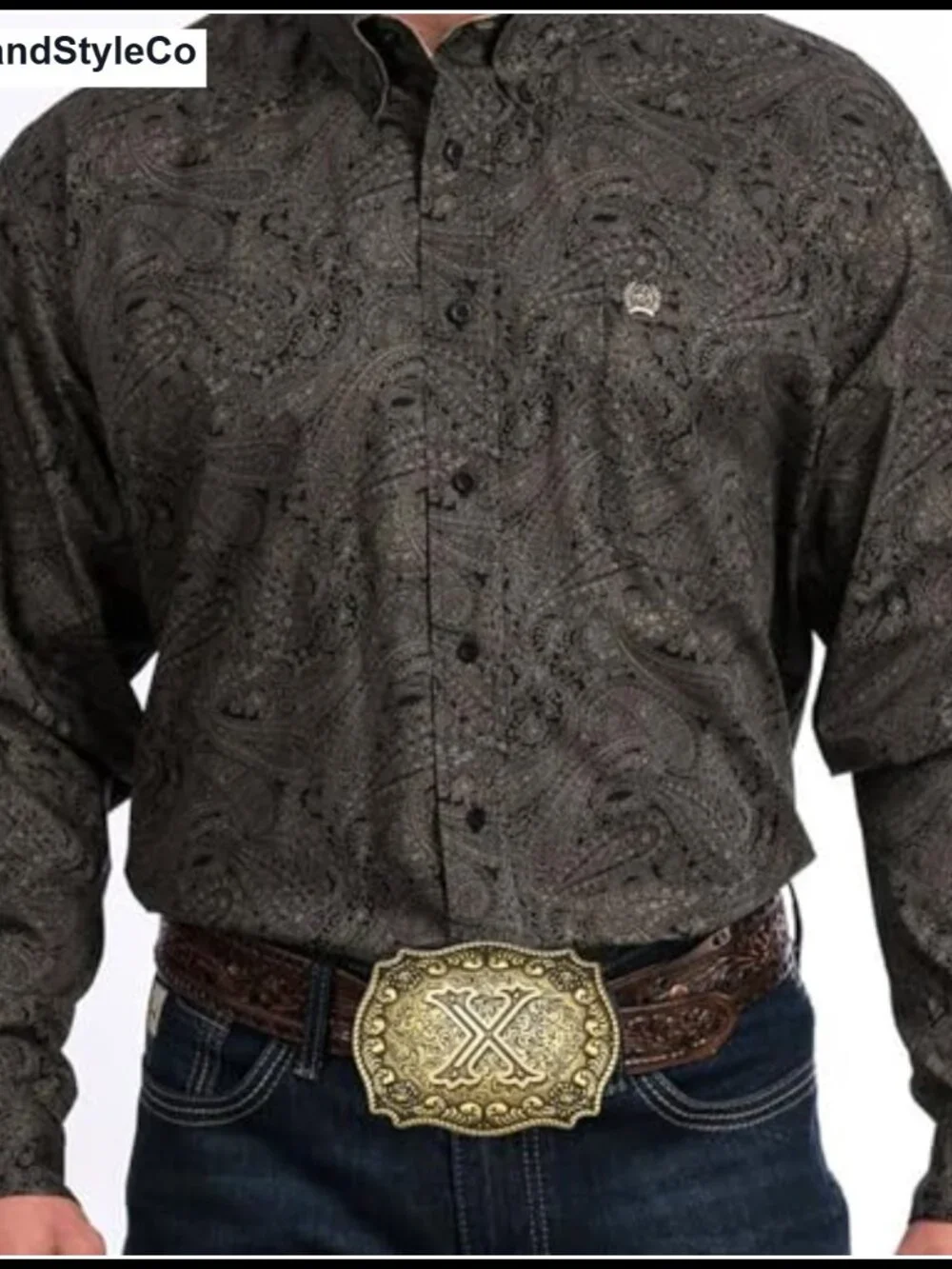 Western Belt Buckle Initial Zinc Alloy Cowboy Snap on Belts